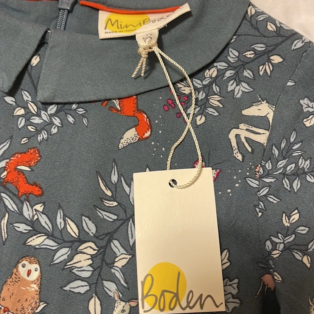 Mini Boden forest friends dress sz 5/6 nwt - Picture 2 of 4